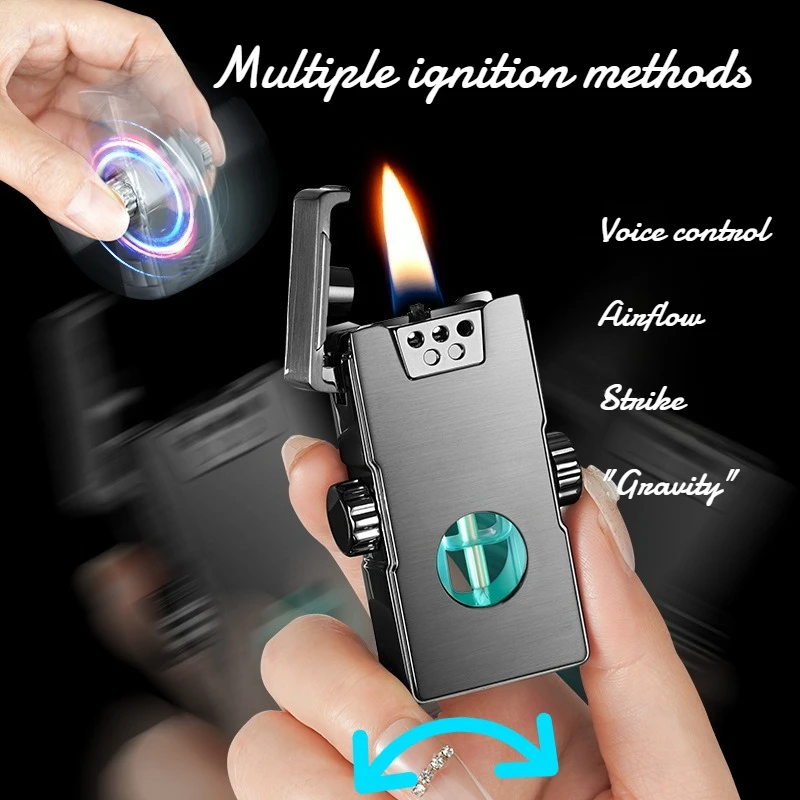 

New Technology Voice-controlled Ignition High-end Lighter Trendy Gyroscope Smart High-end Gift Cigarette Accessories