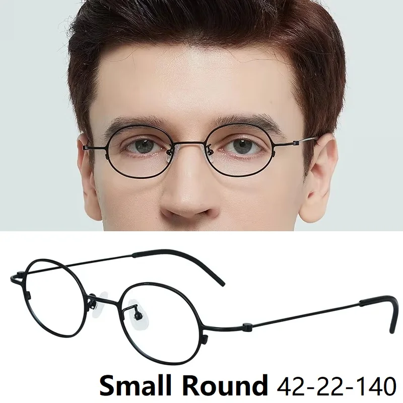 

Small Round Glasses Frame Vintage Eyeglasses 6g Light Titanium Eyewear Men Designer Fashion Brand Design Spectacle Diopter