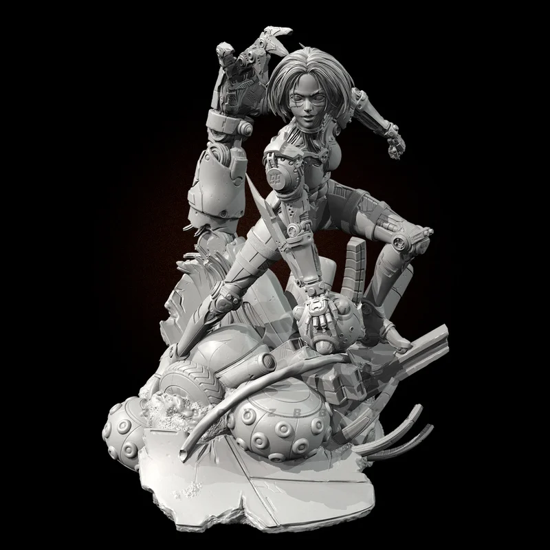 50mm 75mm 90mm Machine Girl Resin Model Figure Gk Micro Miniature 3d Printed White Model Toy Unassembled And Unpainted Kit