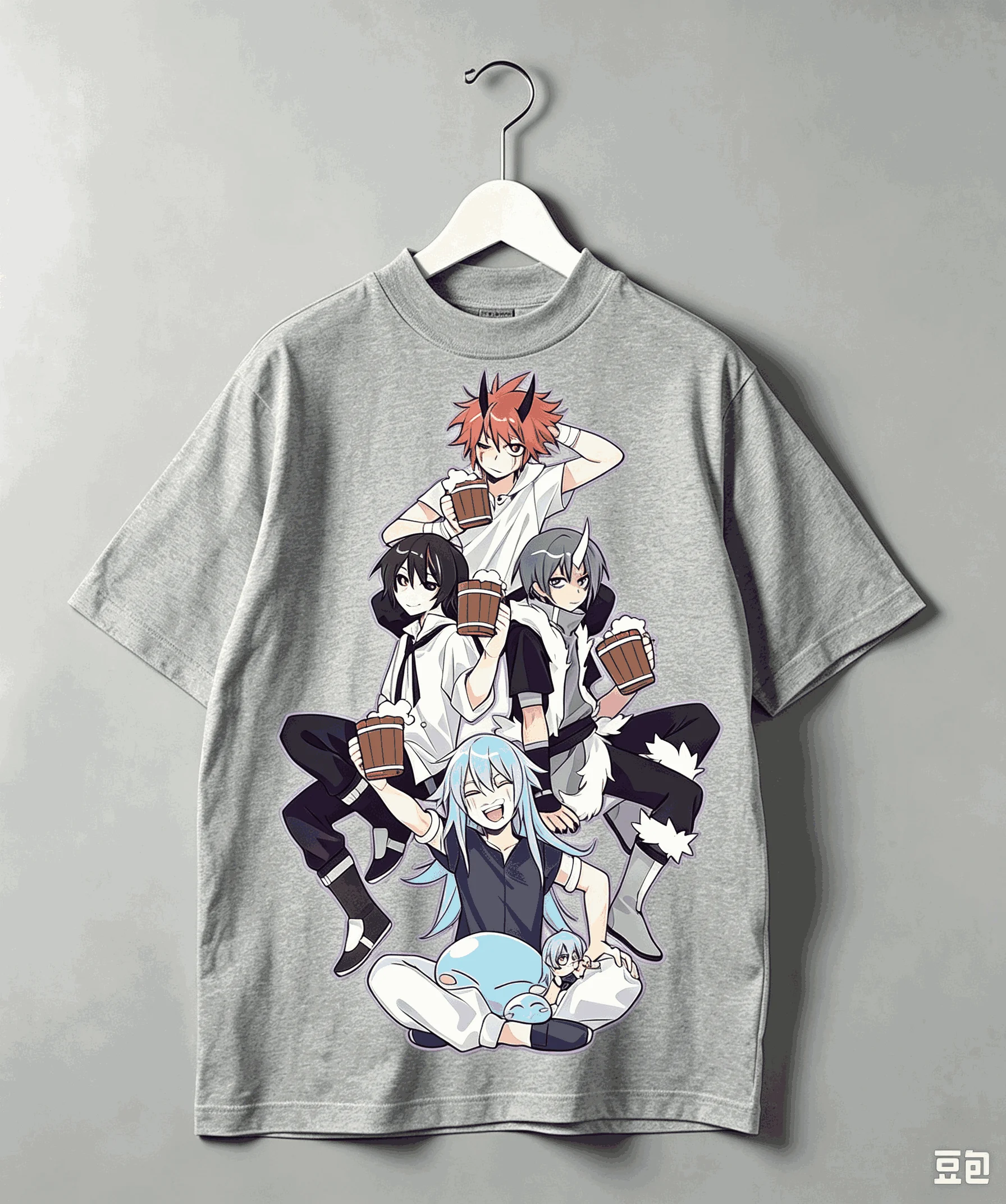 Reincarnated as a Slime Graphic Print Crew Neck T-Shirt for Men Women Oversized Unisex Streetwear Trendy Cotton Fashion Hip Hop