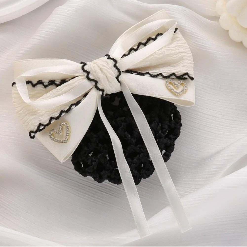 

New Elegant Net Bun Hair Cover Loose Mesh Fine Mesh Bun Snood Hair Clip Crochet Black Color Nurses Spring Clip Formal Events