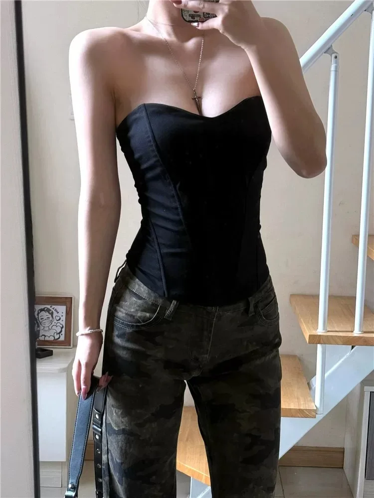 Y2K – jean taille basse pour femmes, imprimé Camouflage rétro américain, léger évasé, jambes larges, ample, suspendu, coupe allongée