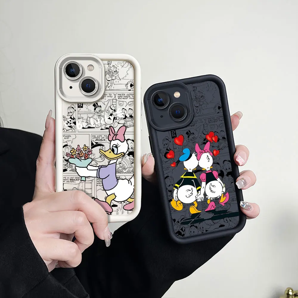 Disney Donald Duck Daisy Comic Phone Case For OPPO Reno 11 10 8 8T 8Z 7 7Z 6 6Z 5 4 3 Pro Plus Ladder Silicone Shockproof Cover