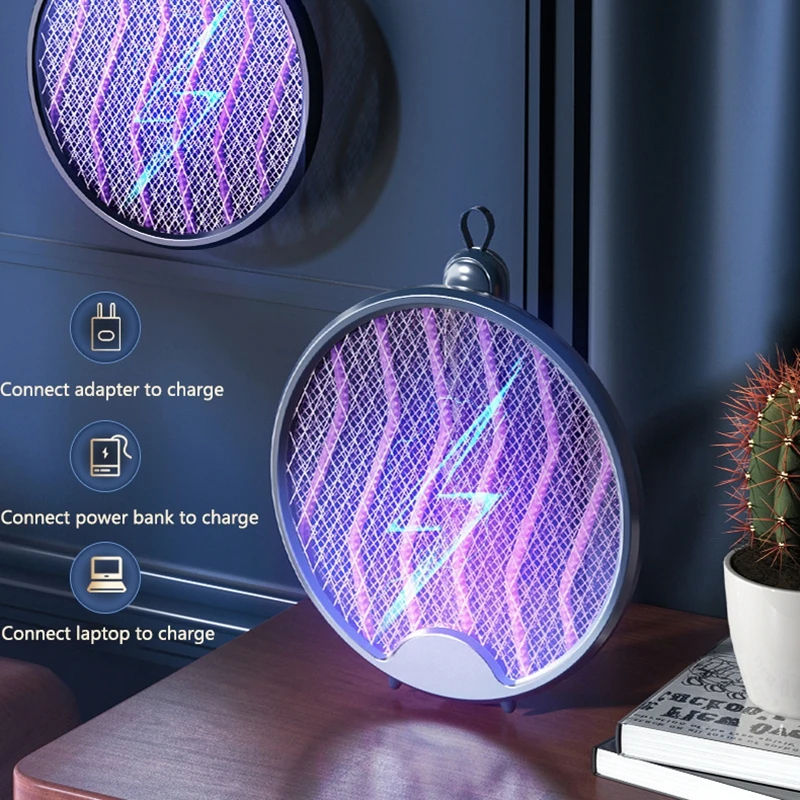 4-in-1 قاتل الماموس الكهربائي القابل للطي USB قابلة للشحن علة صاعق مع ضوء الأشعة فوق البنفسجية جدار جبل المحمولة للداخلية في الهواء الطلق