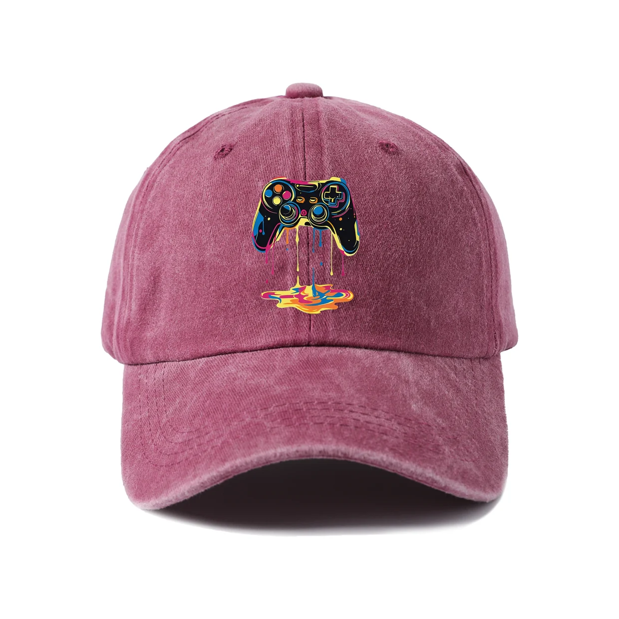 Colorful Family Characters Graphic Vintage Washed Baseball Cap, Adjustable Unisex Dad Hat, Weekend Gift