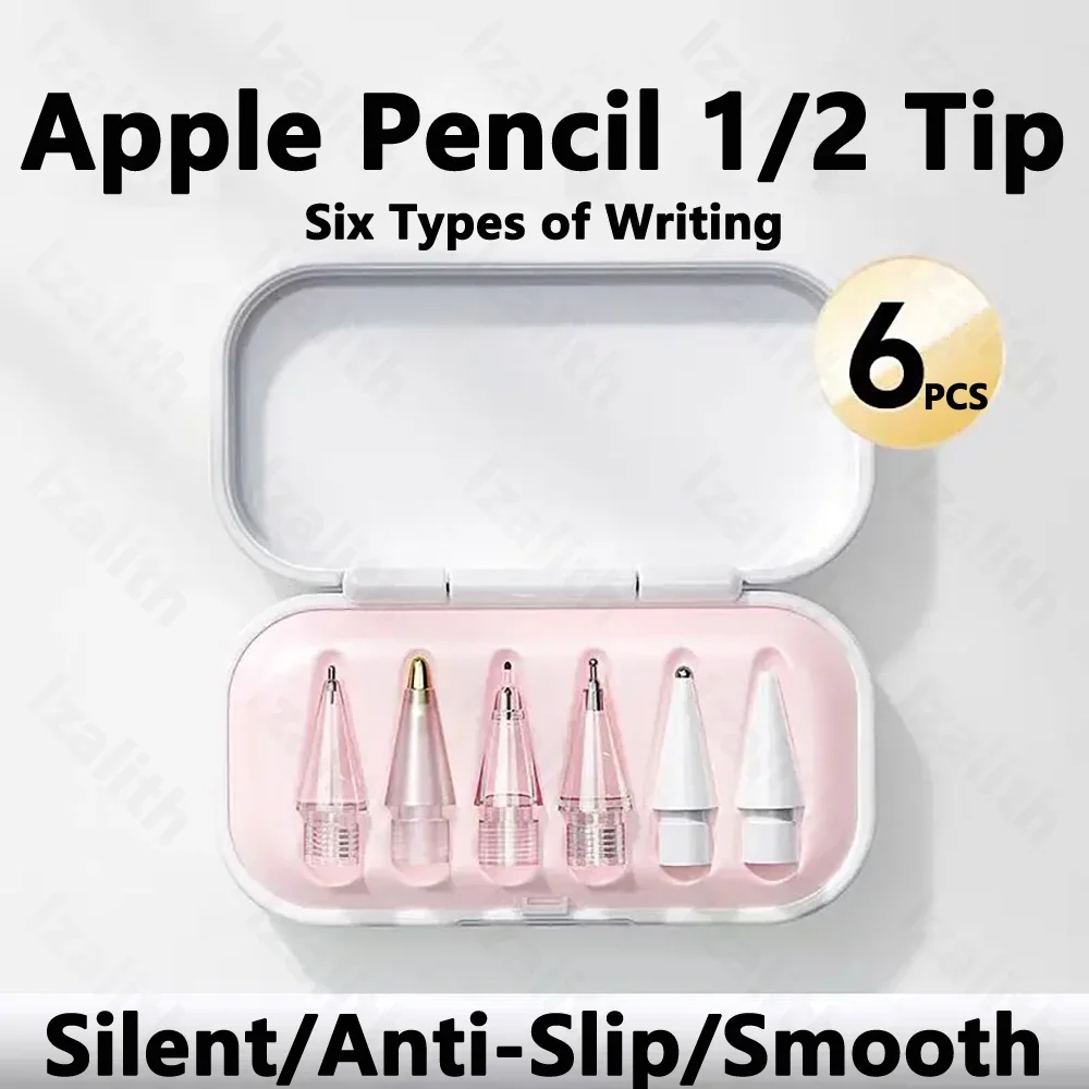 Replacement Pencil Tips for Apple Pencil 1/2/3th Apple Pencil Pro 4/6 Pcs 2B Soft Nibs for iPad Pro Pencil 1/2/3 Stylus Fine Nib