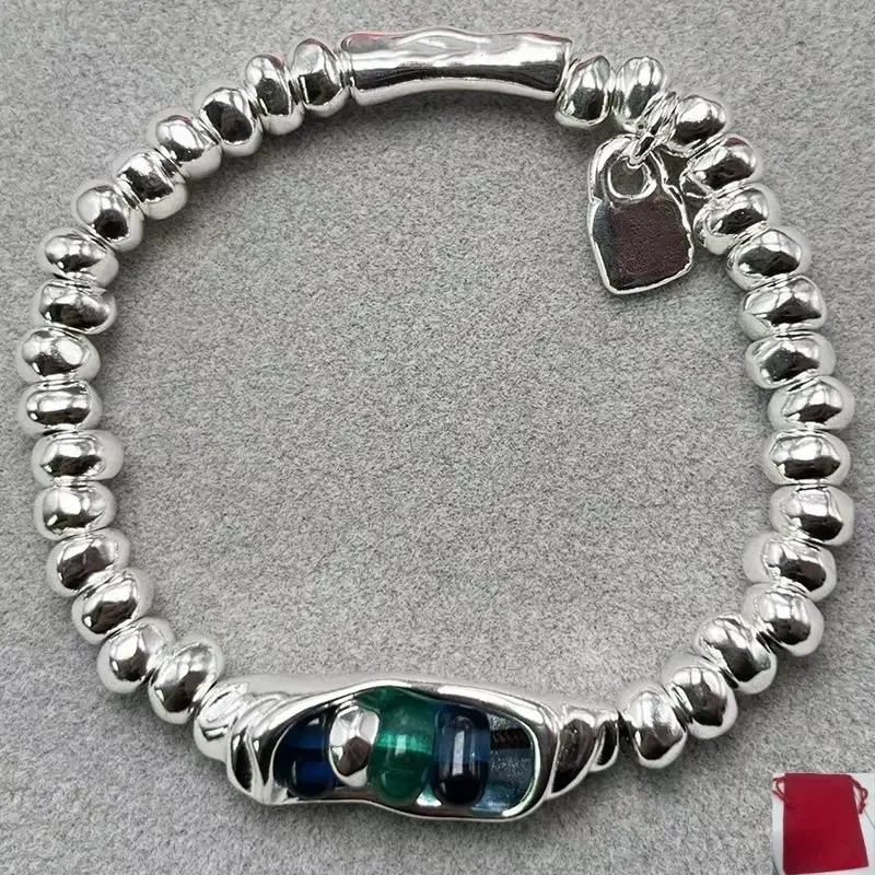 2026 Spain Personalized Unique Blue Green Double Color Beaded Bracelet Jewelry Accessories Festival Gift