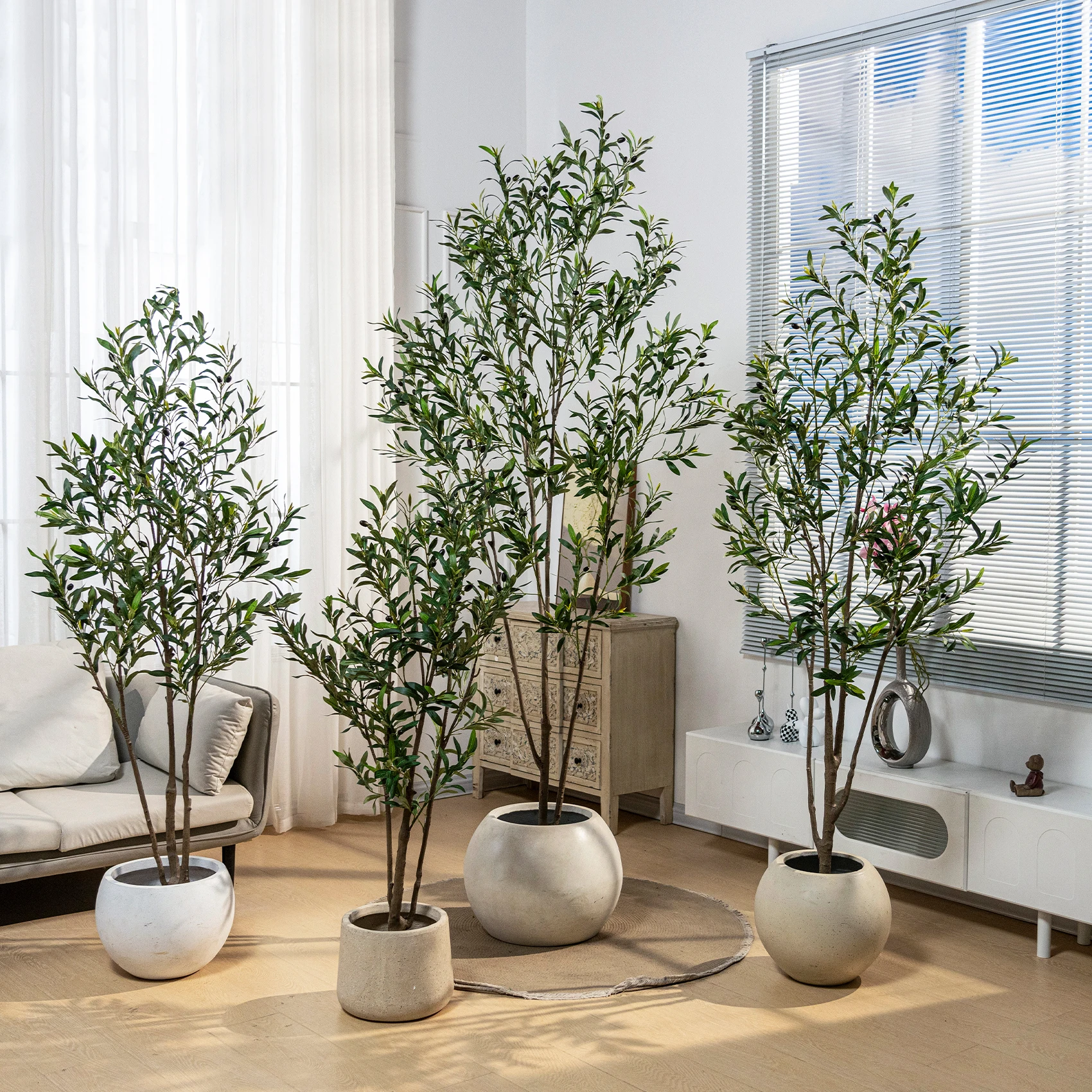 

High Quality 150cm 180cm 210cm 240cm Artificial Large Big Tall Olive Tree Decorative Artificial Plants for Home Hotel Decor