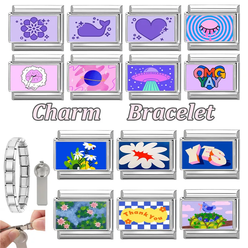 جديد جميل الحيوانات الأليفة القطط والكلاب وصلات سحرية إيطالية تناسب 9 مللي متر سوار الفولاذ المقاوم للصدأ النساء الرجال DIY بها بنفسك صنع المجوهرات