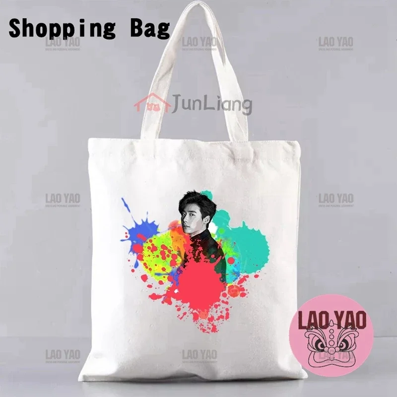 Lee Jong Suk University Bag donna Fans Gift Tote Bags for Women Totebag Shopper Shopping tela di stoffa estetica