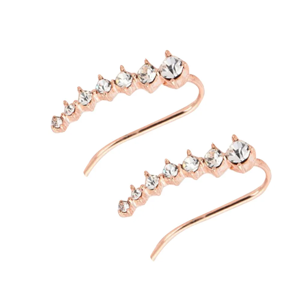 

1Pair Water Drill Star Earrings Elegant Crystal Rhinestone Earrings Gold Leaf Design Lightweight Jewelry for Women Party Wedding