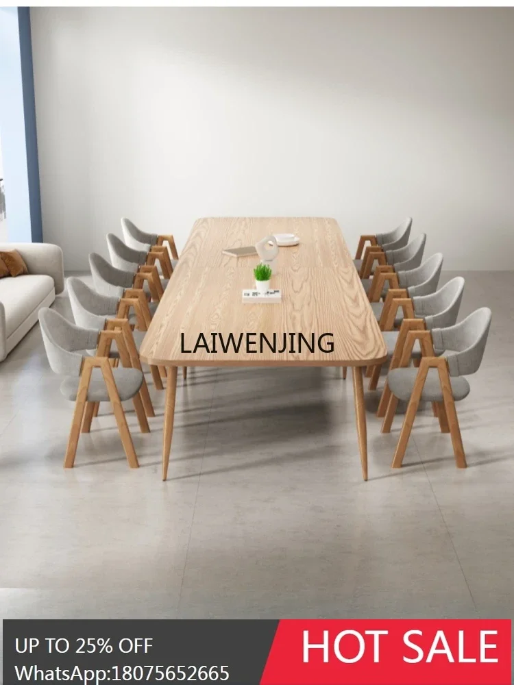 MJY Long Simple Library Reading Area Office Meeting Room Table and Chair Combination