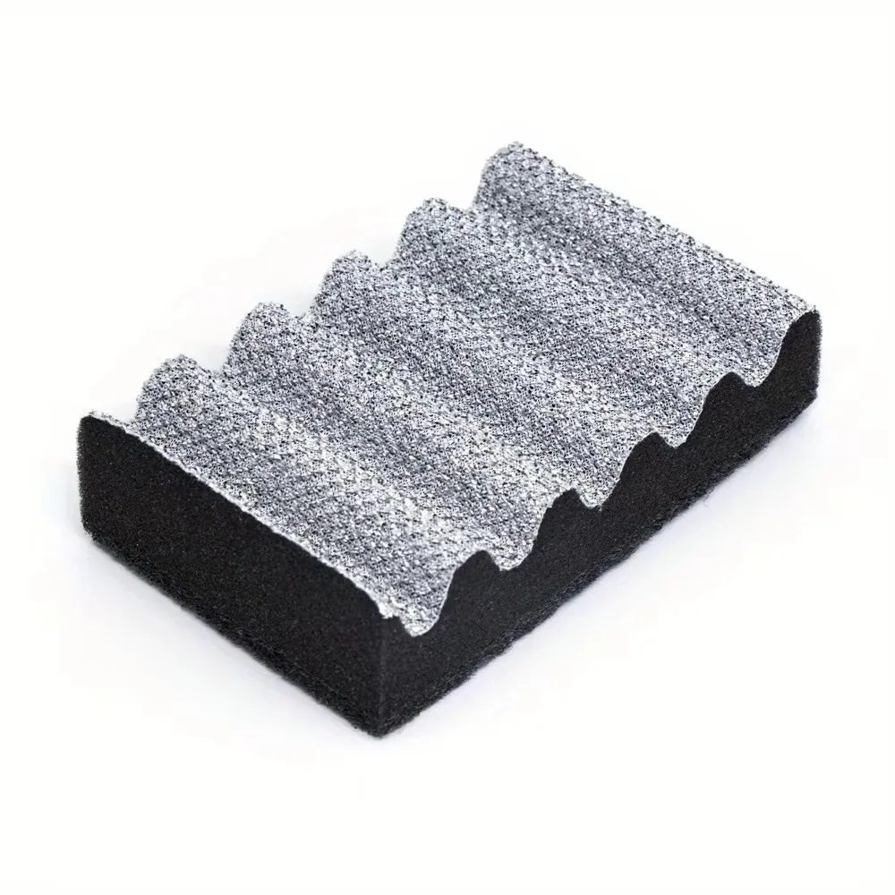 Double-Sided Rust-Removing Sponge Rust Removal Wave Design Barbecue Grill Brush Household Sponge Scrubber Baking Tray