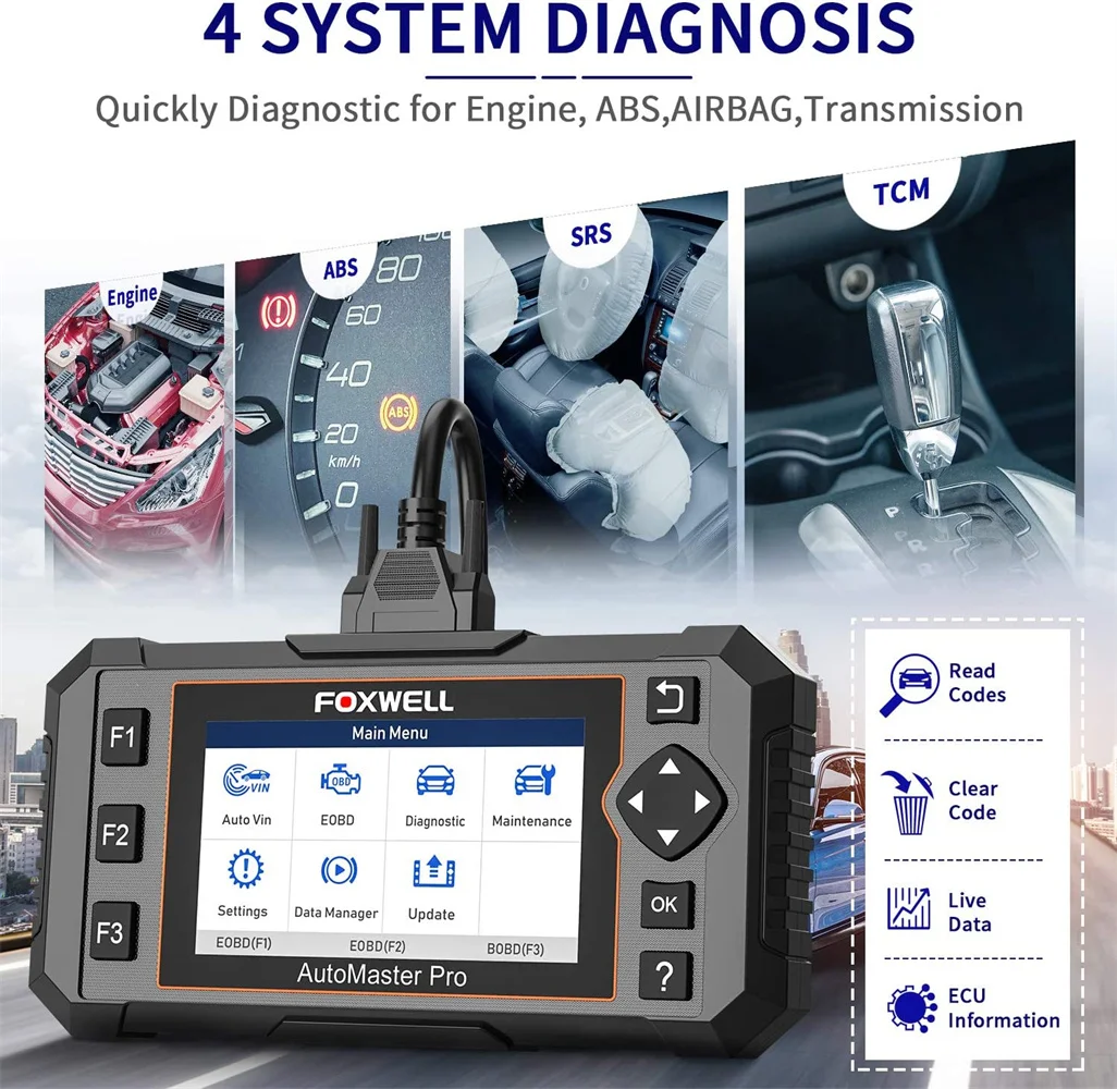 FOXWELL NT614 Elite Car OBD2 Scanner ABS SRS Transmission Check Engine EPB Oil SAS Throttle Car Diagnostic Tool Code Reader