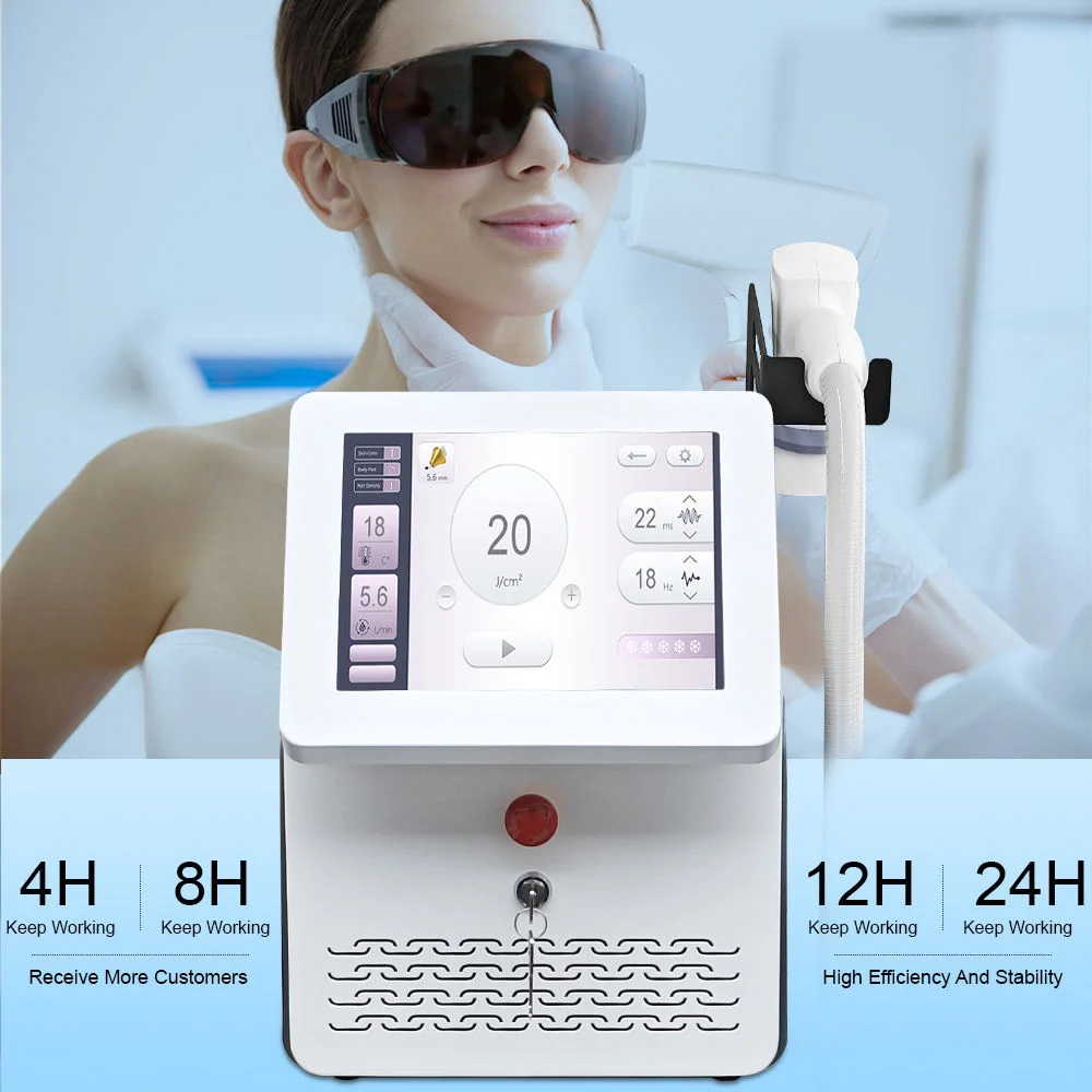 Máquina de depilación láser de diodo portátil FDAus CE 808nm indolora hielo fresco permanente para todos los tonos de piel para uso en salón en casa