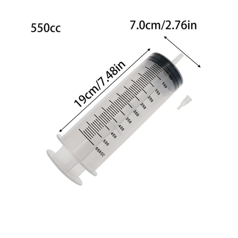 1Pc Pets Large Capacity Plastic Syringe 550cc Flush Tube Syringe Feeding Tool For Measuring Liquids Pet Feeding Liquid Food