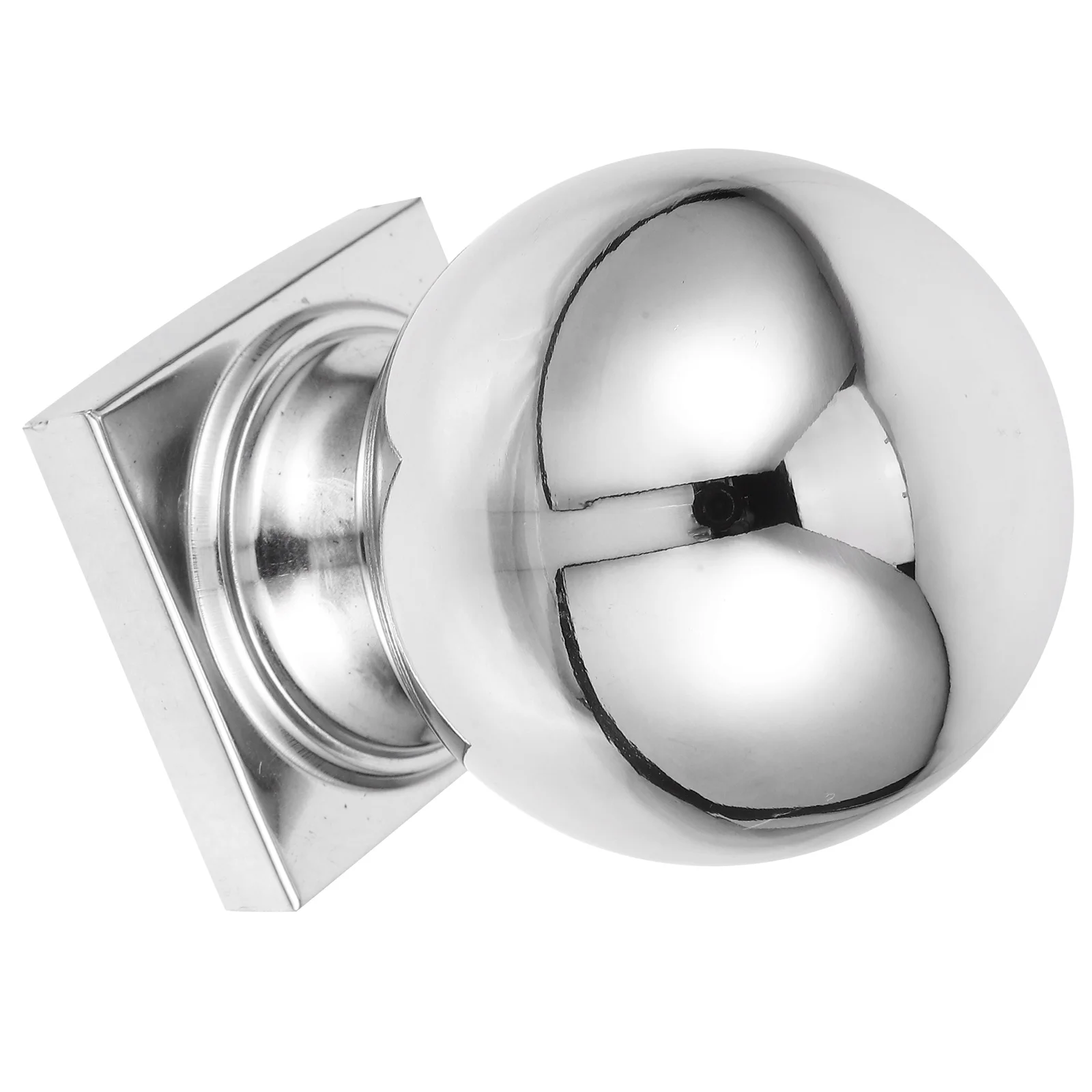 Mirror Polished Stainless Steel Decorative Ball Garden Craft Ornament Square Base Hollow Lightweight Stair Balcony Yard