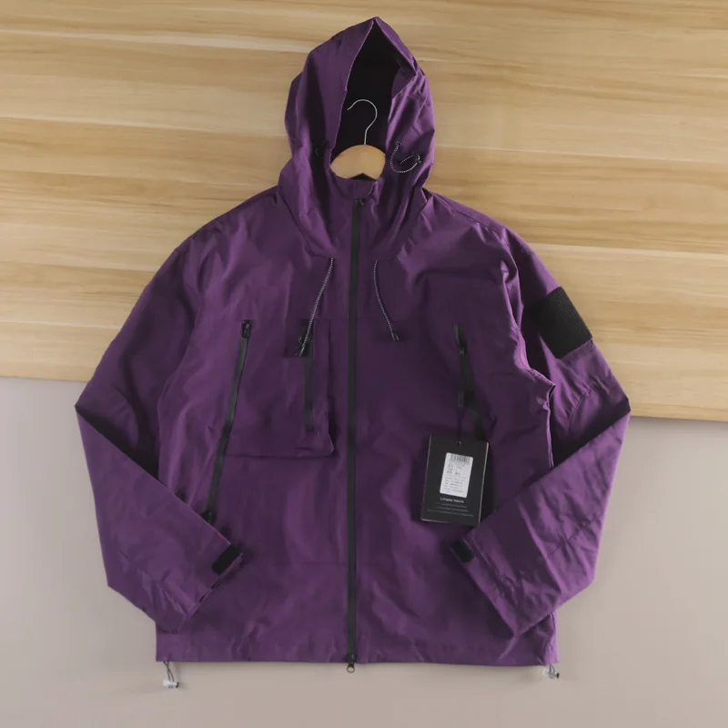 Outdoor Windproof Waterproof Breathable Men's Autumn Jaet Couple Sle Stand Fit Faion Urban Long Sve Hooded Coat