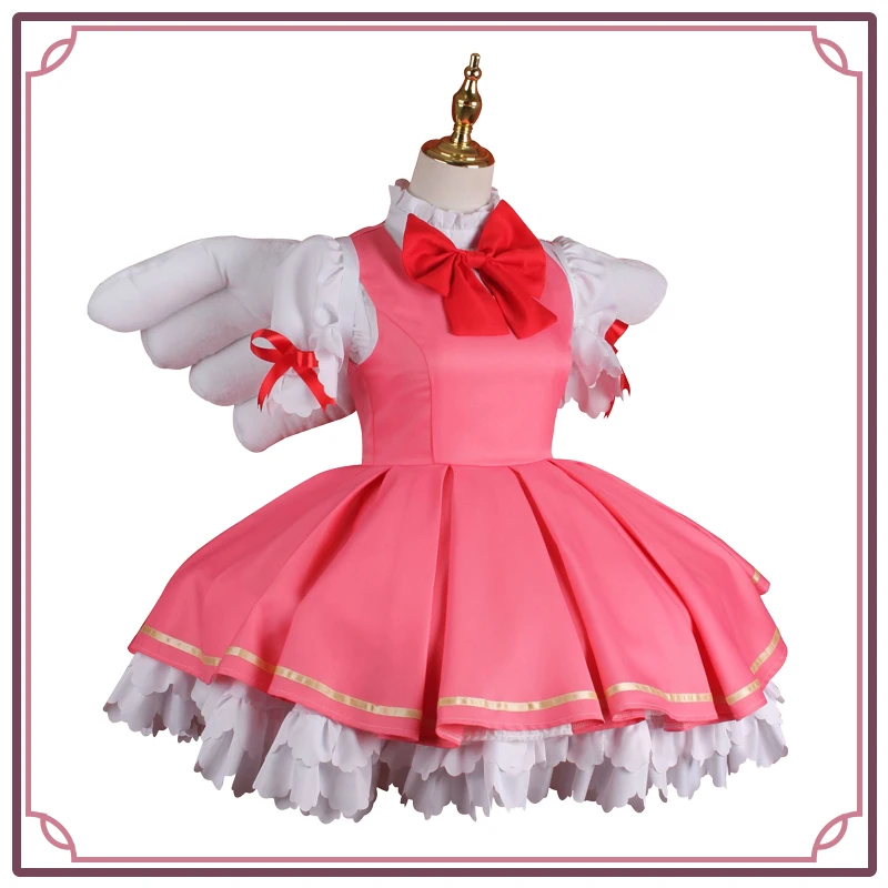 Sakura Anime Cosplay Costumes Girls Pink Princess Dress Card Captor Combats Outfits Role Play Uniforms Halloween Costumes Women