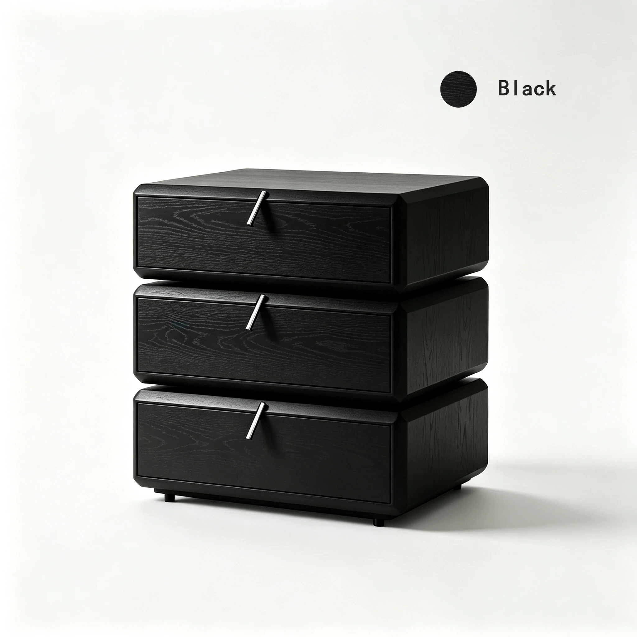3-Tier Rotating Solid Wood Cabinet | ENF Eco, Silent Drawers, Natural Veneer | Bedroom, Living Room，Office