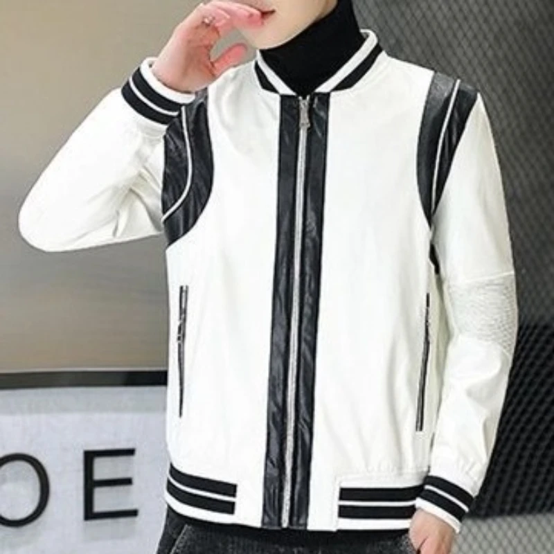 

2025 Trendy Men's Baseball Jacket Winter Soft Sheepskin Coat Genuine Leather Short Design for Youth​