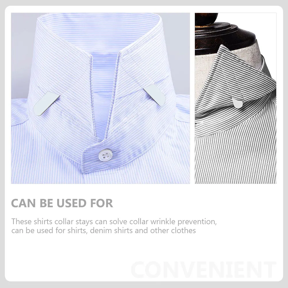 

400 Pcs Shirt Collar Pin Mens Stays Plastic Inserts Collars Men's Shirts Shaper for Support Cover Dress