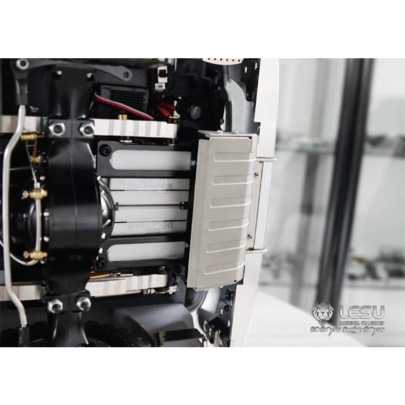 LESU 1/14 RCトラックTGSシェルチンサーボプロテクターメタルアップグレードパーツ、タミヤダンプトラック牽引トラックまたはDIYカーモデルパーツ用