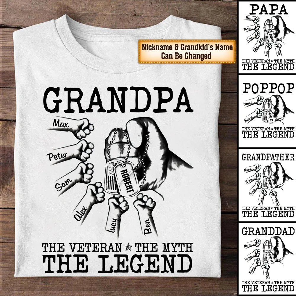 

Personalized Grandpa The Veteran The Myth The Legend Shirt For Grandpa Veteran