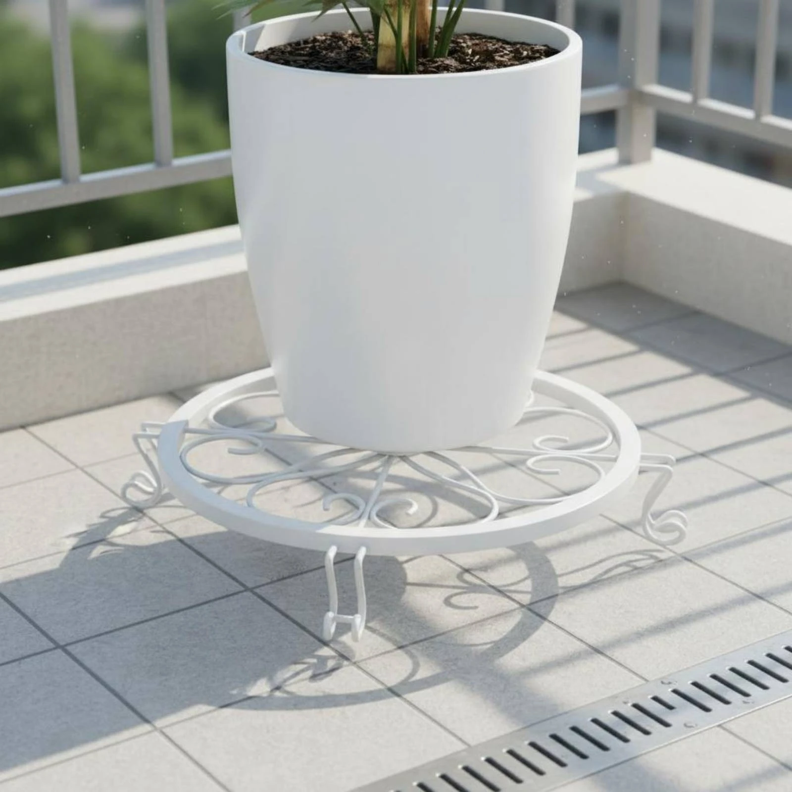 Multi Pack Plant Stand Set Round Metal Plant Stand Heavy Duty Rustproof Planter Rack Protective Feet for Small Spaces
