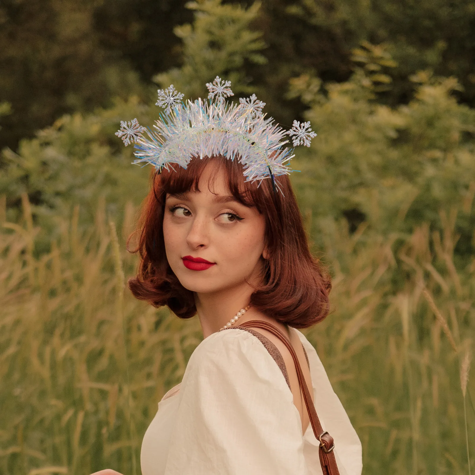 

Christmas Snowflake Accessories Women Party Headdresses Xmas Hoops Christmas Hair Hoops Gifts Holiday Headband Hairbands