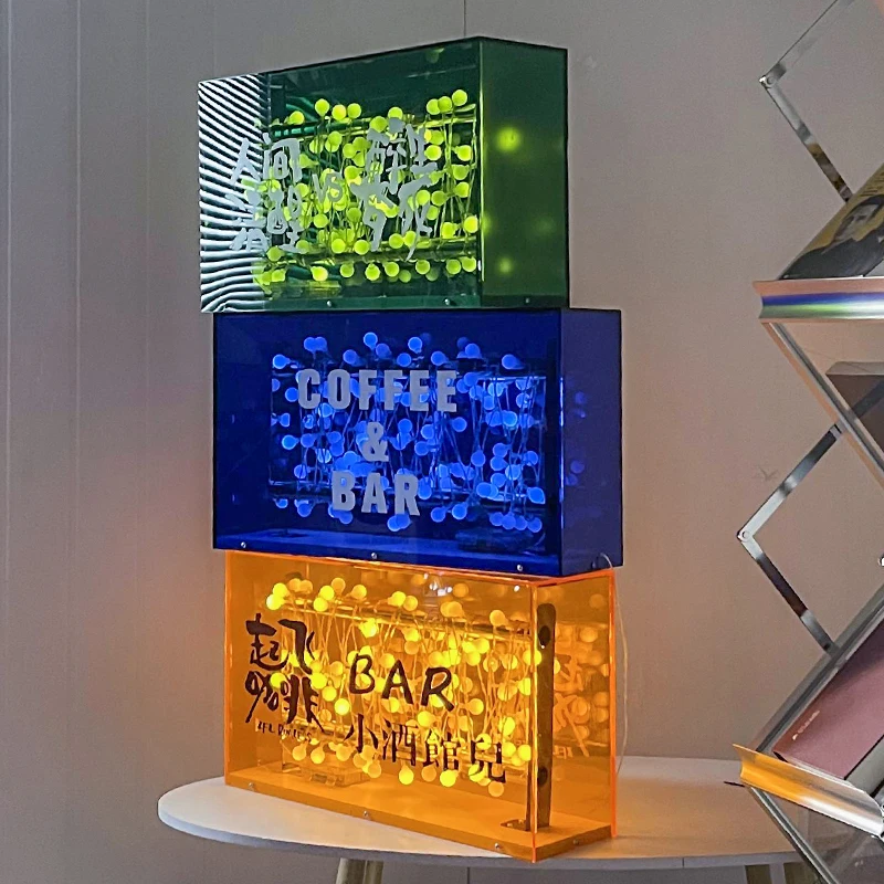 

Bar Outdoor Dynamic Bubble Light Emitting Acrylic Lightbox Advertising Customization