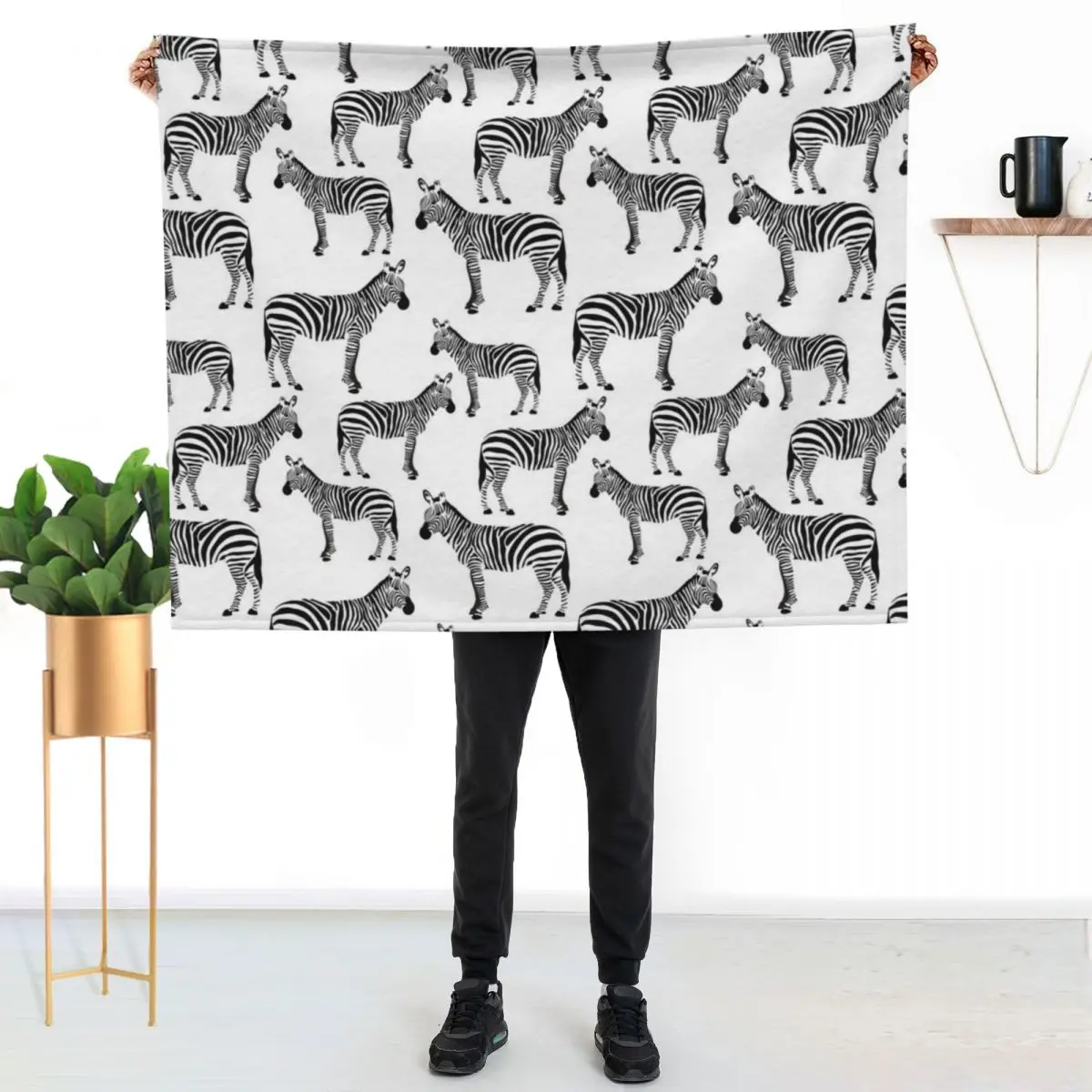 Zebra, Black and White Zebras Throw Blanket Cozy Throw Blanket Birthday Gift for Him Her