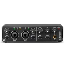 USB Audio Interface, Audio Interface with 48V Phantom Power with Recording, Professional Audio Mic Preamplifier XLR/TSR/TS Ports