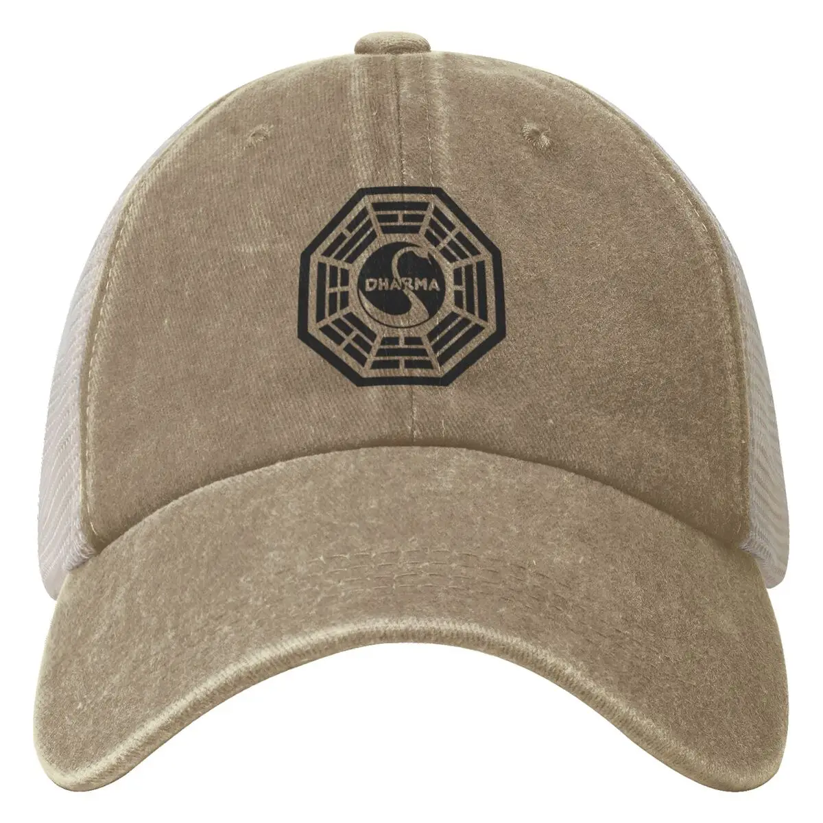 Dharma Initiative Logo Casual Baseball Cap Black and White Hippie Trucker Hat Spring Sun Visor Unisex Men Classic Snapback Cap