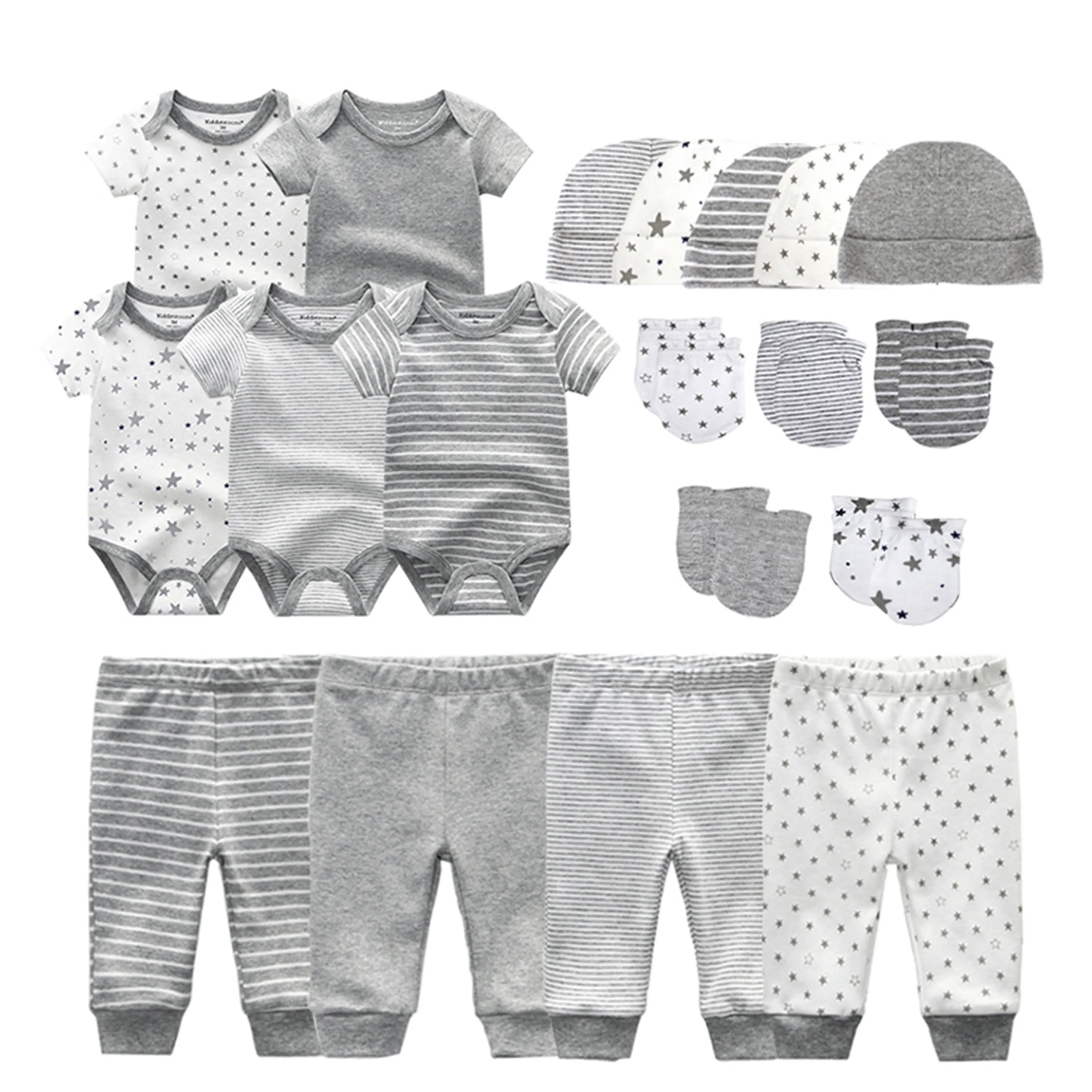 

Kiddiezoom Baby Clothing Sets Newborn Boy Girl Infant Bodysuits+Pants+Hats+Gloves/Bibs Unisex Clothes Bebes