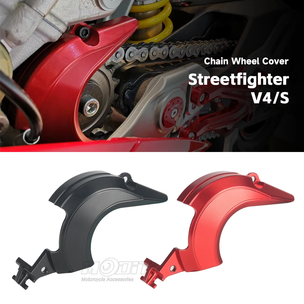 

New Motorcycle CNC Engine Chain Wheel Cover Chain Cover For DUCATI Street Fighter V4 V4S Panigale V4R 2018-2023