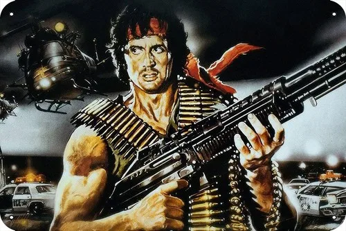 First Blood Poster Metall-Blechschild - Film- und TV-Serien Wanddekoration