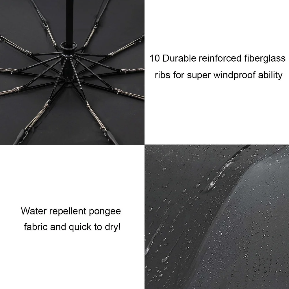 Folding Umbrella Men Automatic UV Parasol Portable Strong Wind Resistance Waterproof Bumbershoot Raining Snowing For Xiaomi view 5