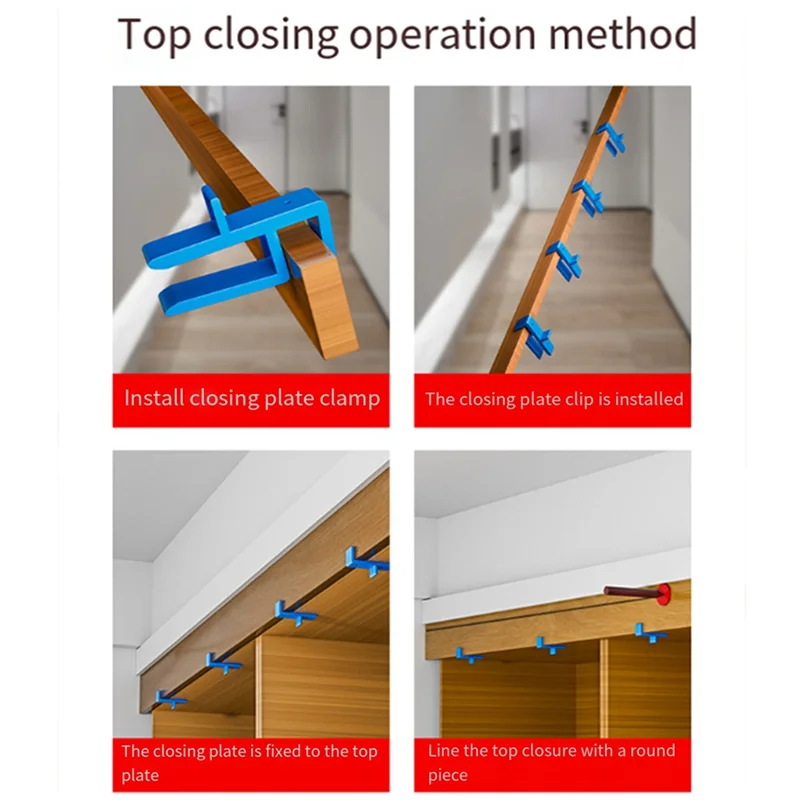 

Wardrobe Closing Board Clip Woodworking 16-18Mm Jigs Carpentry Closing Fixed Clamp Tool ABS Plastic 1Set