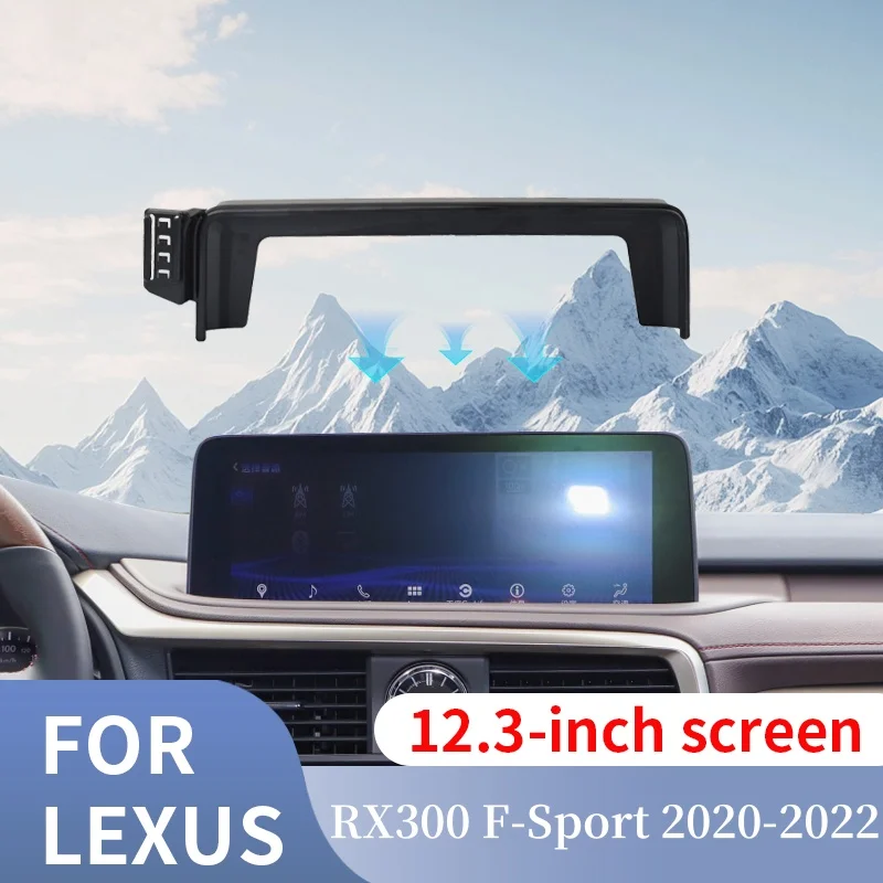 

Car Smart phone Holder For Lexus RX300 F-Sport 2020-2022 RX450h 12.3-inch Screen Fixed Navigation Bracket Base Wireless Charging