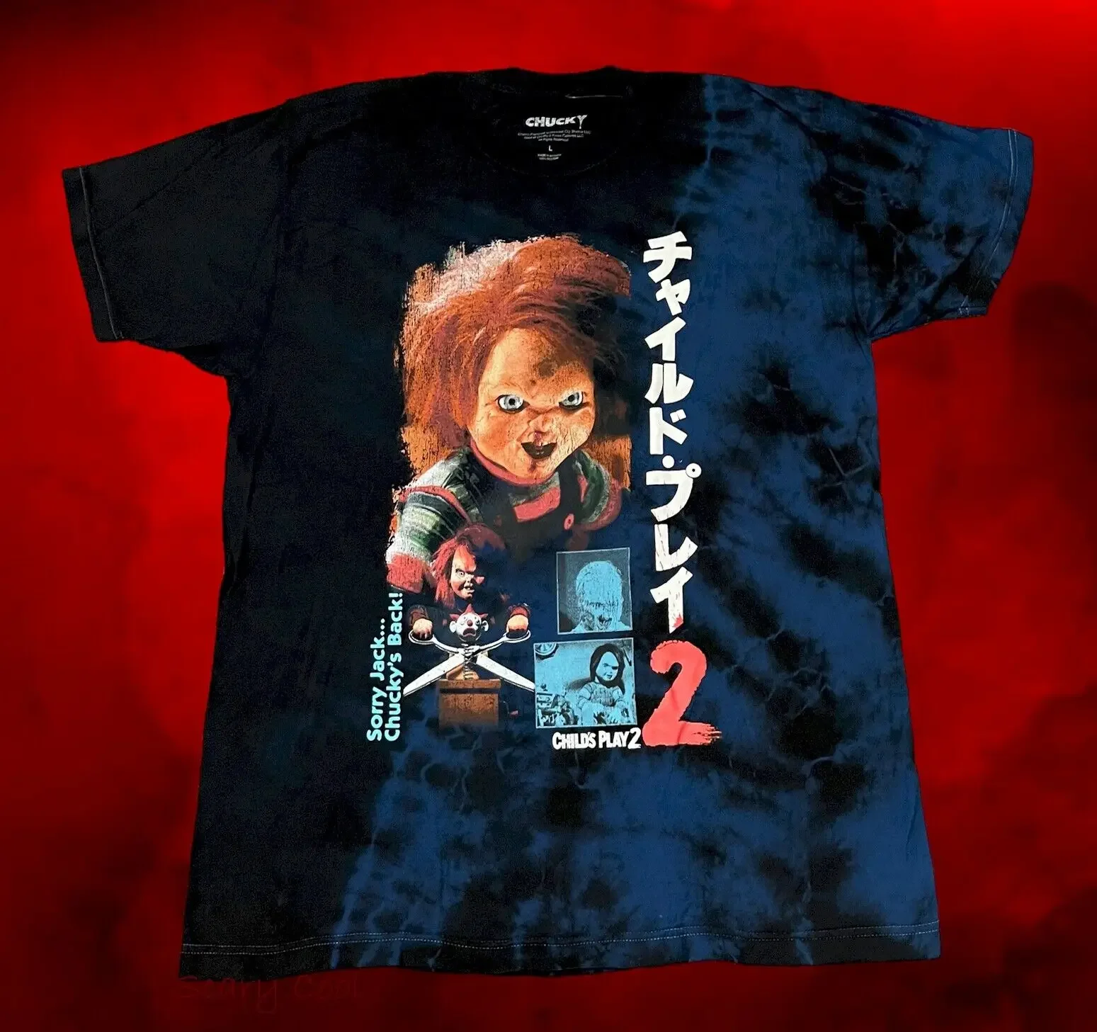 

New Chucky 2 1990 Kanji Tie Dye Mens Vintage Throwback T-Shirt