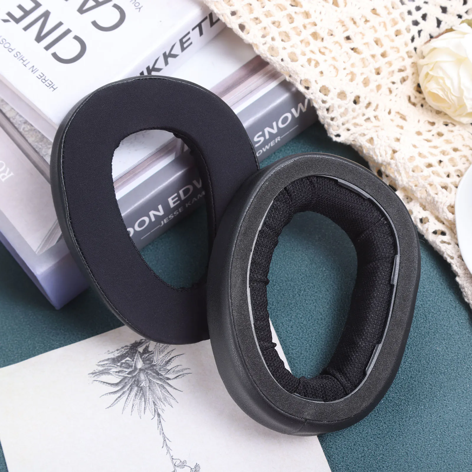 2 pezzi/paia accessori di ricambio per tappi per le orecchie, copertura in spugna per auricolari montata sulla testa, parti di ricambio per cuscinetti per auricolari, copertura protettiva per auricolari