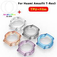2-in-1 Protective Case + Screen Protector Glass for Amazfit T Rex 3 TRex 3 Smart Watch Bumper Protection Cover Tempered Glass