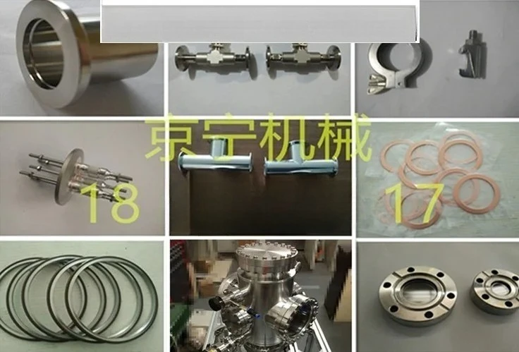 CF Vacuum Three-Way Tee Flange Connector CF16 CF25 CF35 CF50 CF63 Pipe Adapter