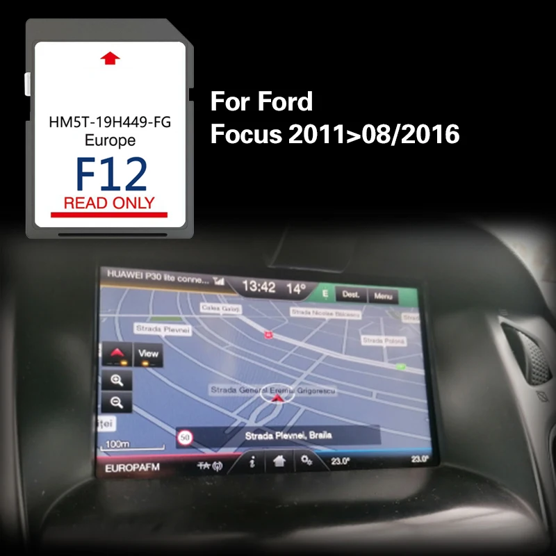 

for Ford Focus 2011-08/2016 Map Navgation GPS Norway Russia San Marino Coverage Road Memory Card