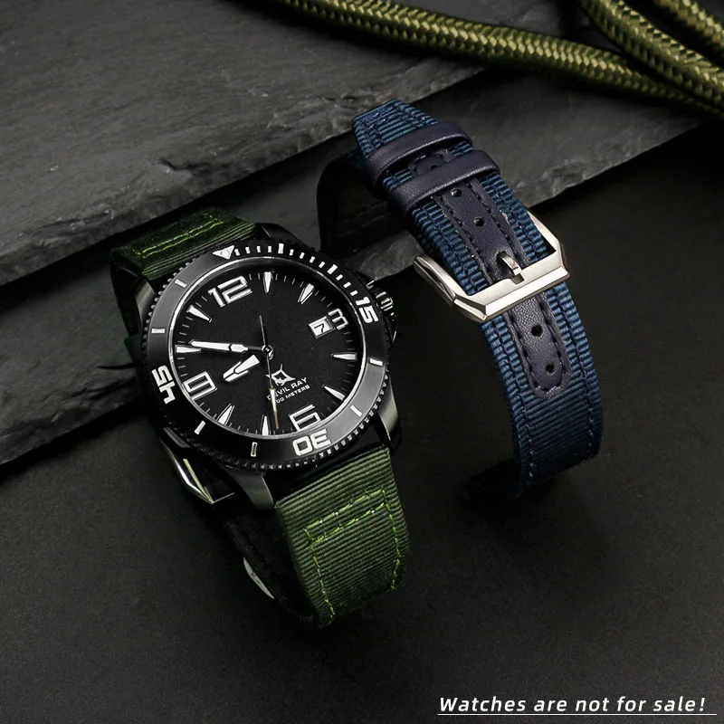 

Нейлоновый холщовый ремешок для часов 20 мм, 21 мм, 22 мм для IWC Pilot, водонепроницаемый спортивный ремешок для часов, ремень из воловьей кожи, мужской и женский браслет