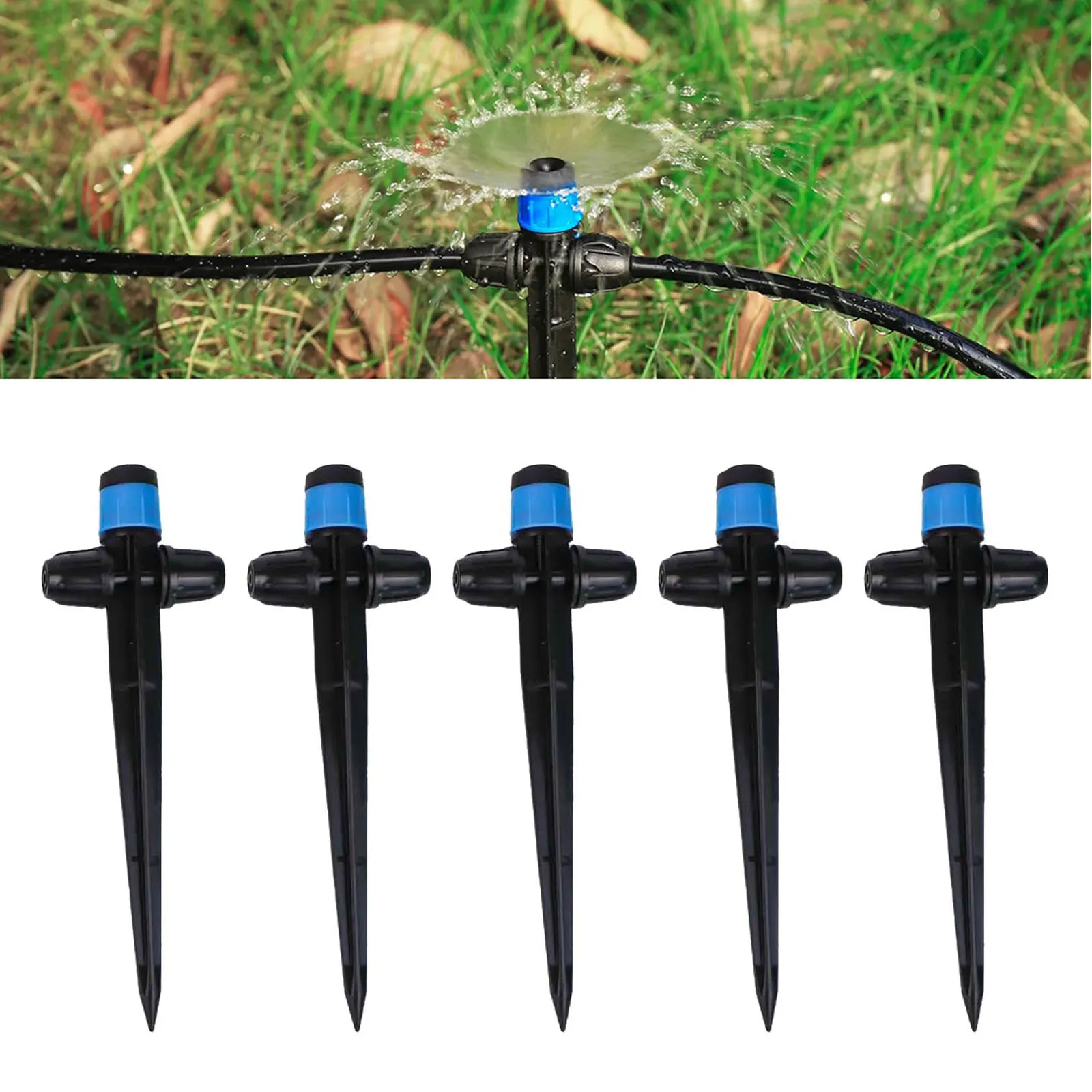 360 Degree Spray Adjustable Water Flow Efficient Garden Irrigation Constructed From Plastic Double Locked Head As Shown
