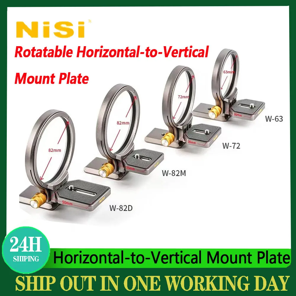 NiSi W63/W72/W82D/W82M Диаметр 63 мм/72 мм/82 мм Вращающаяся горизонтально-вертикальная монтажная пластина для камер Sony Canon Fujifilm XF