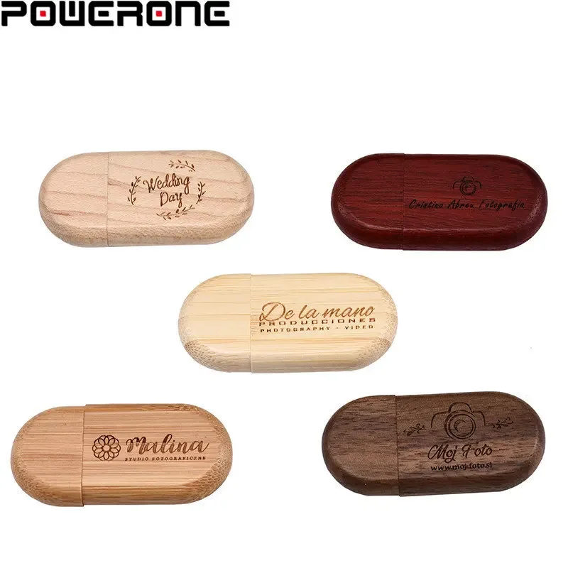 1PCS Free Custom LOGO USB Flash Drives 64GB Wooden + Box Pen Drive 32GB Wedding Gifts USB 2.0 Memory Stick 16GB Photo U Disk 8GB