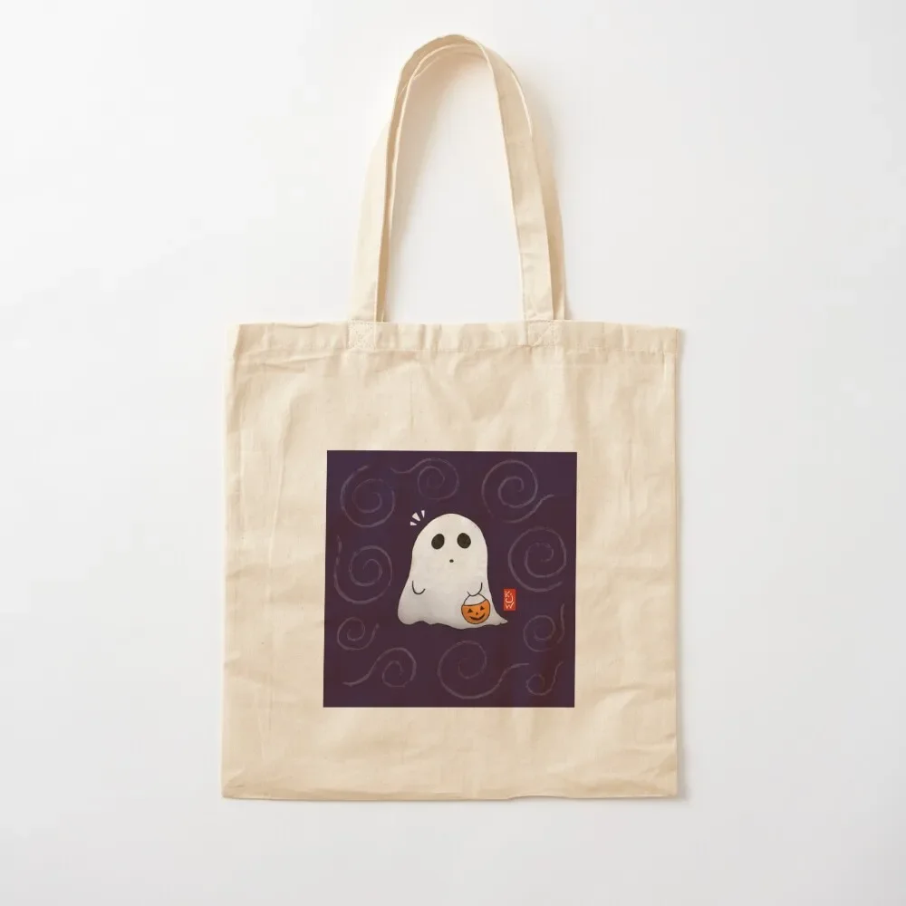 Cute Ghost - Trick or Treat - Halloween - (With Background) Tote Bag Portable shopping bag cloth bag woman Gift bags